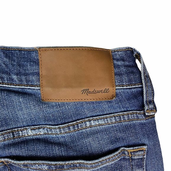 Madewell Jeans 32x32 (fit 32x29) Skinny Raw Hem‎ Shortened Stretch Denim Faded - Picture 5 of 8